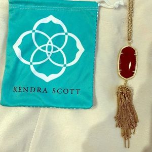 Kendra Scott Rayne Necklace (Maroon/Gold)